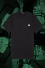 Fred Perry Hamburg Ringer Men’s T-Shirt Black YKDOR3410