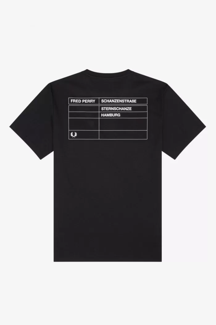 Fred Perry Hamburg Ringer Men’s T-Shirt Black YKDOR3410