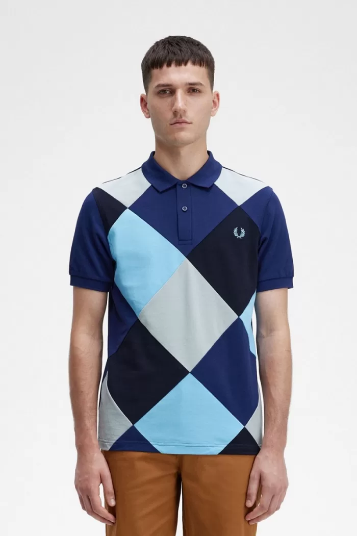 Fred Perry Harlequin Men’s Polo Shirt French Navy GPFKB1620