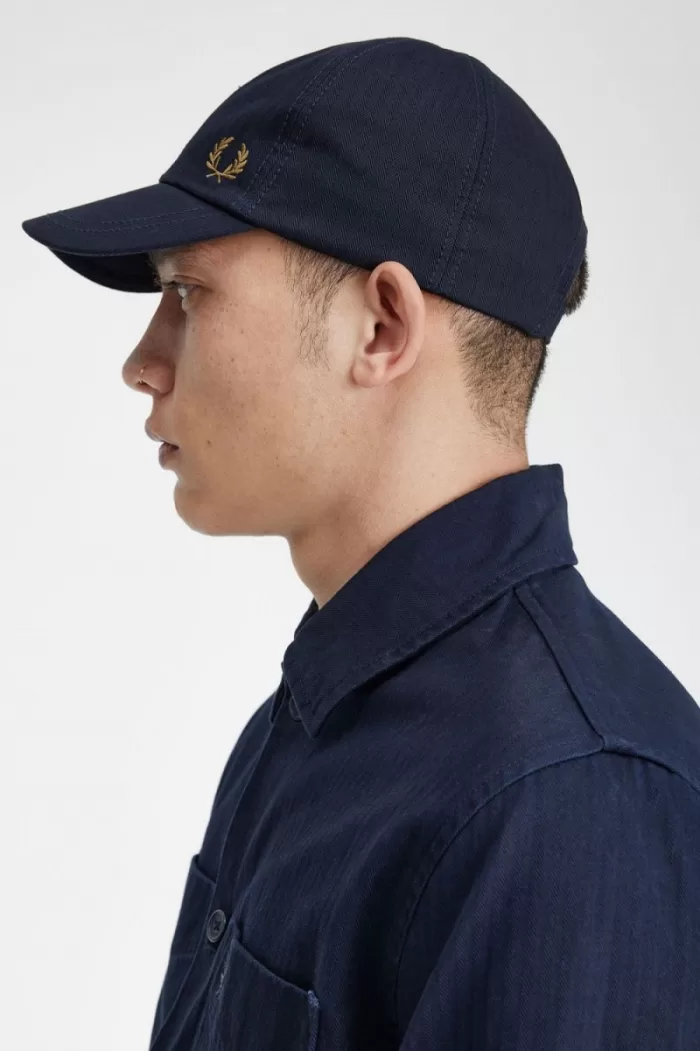 Fred Perry Herringbone Men’s Caps Navy UERVB1597