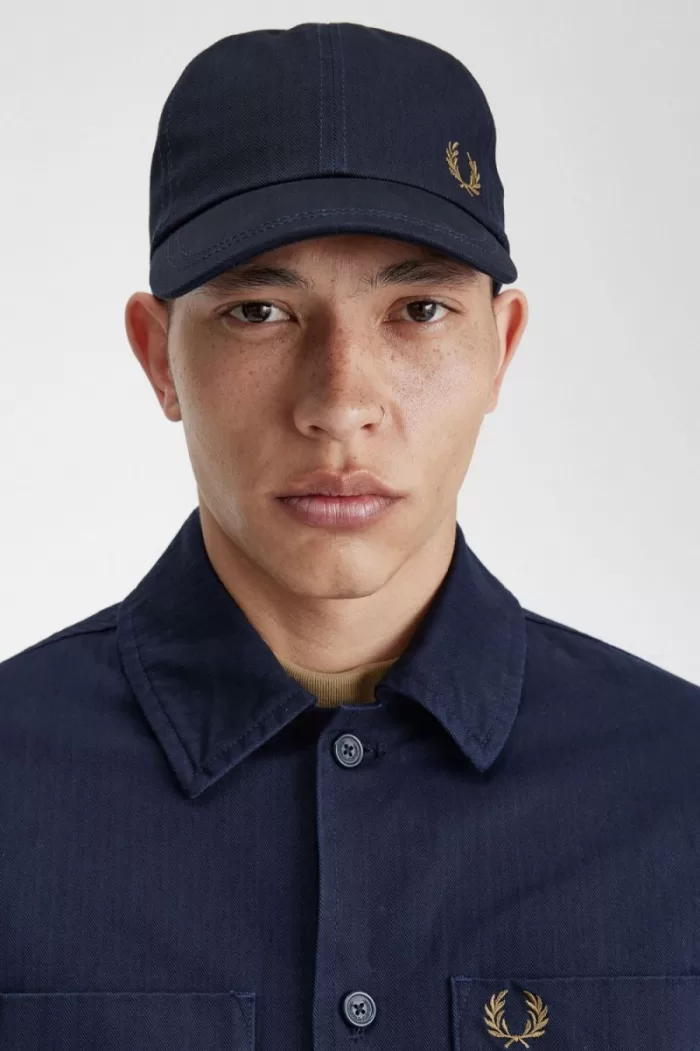 Fred Perry Herringbone Men’s Caps Navy UERVB1597