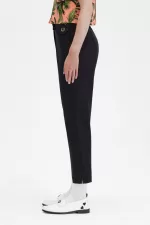 Fred Perry High Waist Women’s Pants Black LCRNO4583