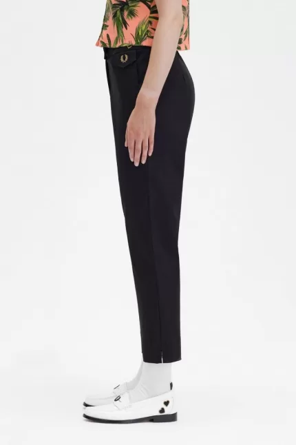 Fred Perry High Waist Women’s Pants Black LCRNO4583