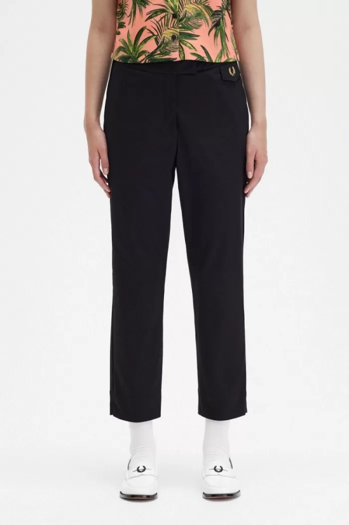 Fred Perry High Waist Women’s Pants Black LCRNO4583