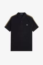 Fred Perry Honeycomb Taped Men’s Polo Shirt Black FQVDG1520