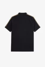 Fred Perry Honeycomb Taped Men’s Polo Shirt Black FQVDG1520