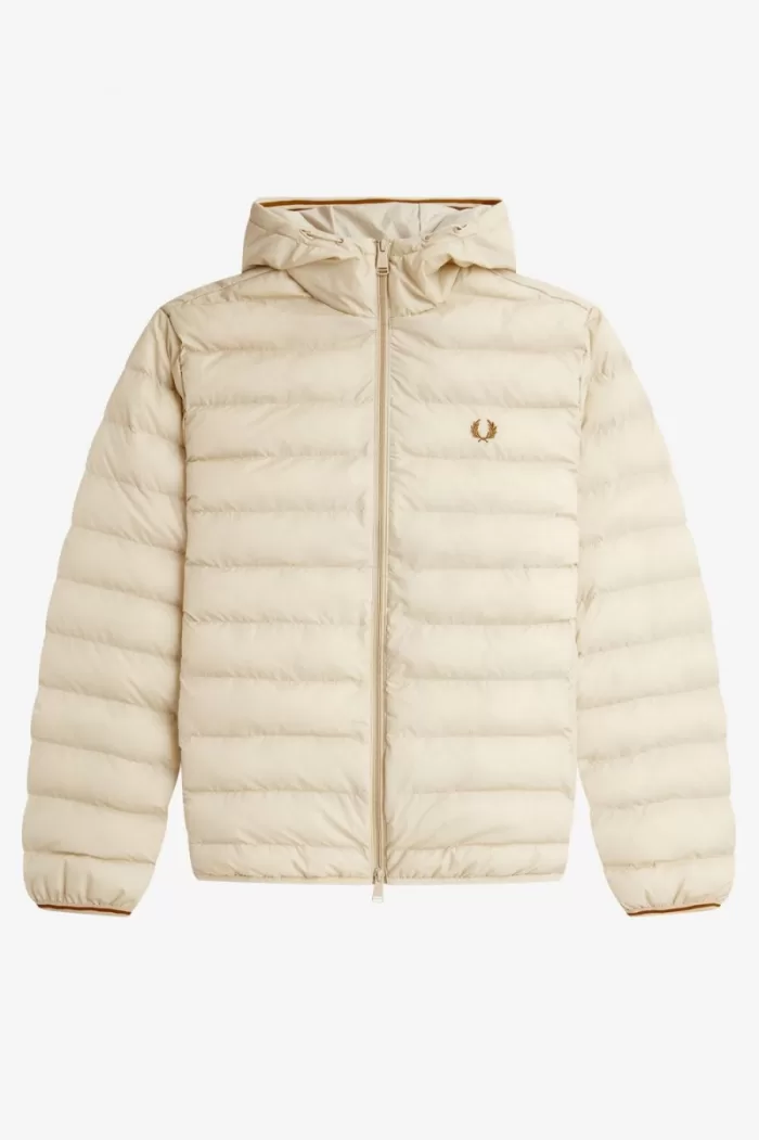 Fred Perry Hooded Insulated Men’s Jackets Oatmeal DIONP0852