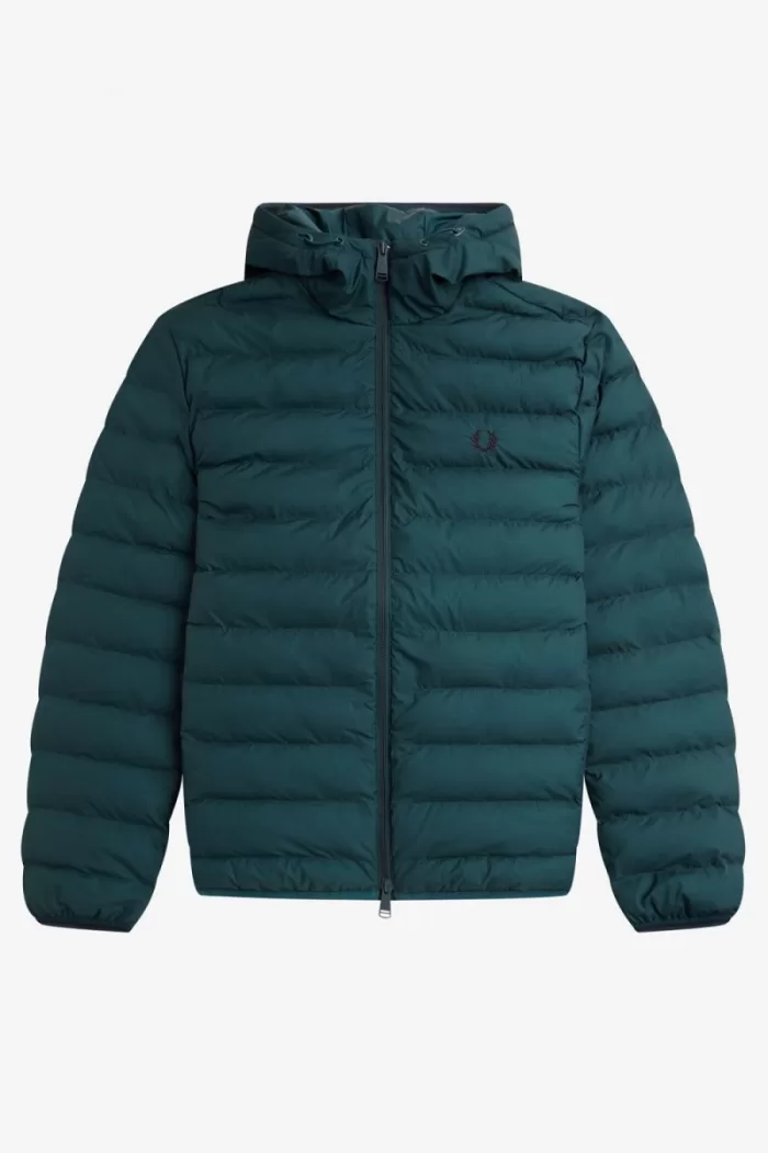 Fred Perry Hooded Insulated Men’s Jackets Petrol Blue YPOAF7842