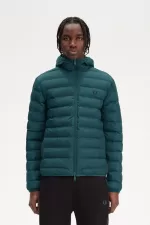 Fred Perry Hooded Insulated Men’s Jackets Petrol Blue YPOAF7842