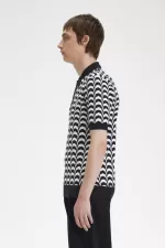 Fred Perry Jacquard Knitted Men’s Shirt Black YKXEG3097