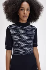 Fred Perry Jacquard Knitted Women’s Dress Navy RUMZN3184