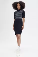 Fred Perry Jacquard Knitted Women’s Dress Navy RUMZN3184