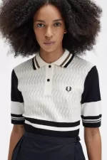 Fred Perry Jacquard Knitted Women’s Shirt Beige URBIZ1695