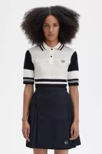 Fred Perry Jacquard Knitted Women’s Shirt Beige URBIZ1695