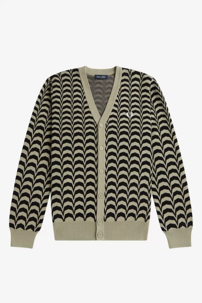 Fred Perry Jacquard Men’s Cardigan Warm Grey AVDFY4061