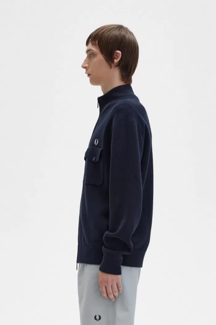 Fred Perry Knitted Men’s Track Jackets Navy VUYKF1760