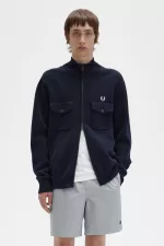 Fred Perry Knitted Men’s Track Jackets Navy VUYKF1760