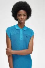 Fred Perry Knitted Shirt Women’s Dress Cyber Blue BFMIQ7639