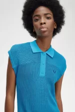 Fred Perry Knitted Shirt Women’s Dress Cyber Blue BFMIQ7639