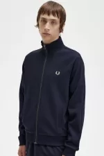 Fred Perry Knitted Tape Men’s Track Jackets Navy JGZUE8675