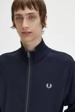 Fred Perry Knitted Tape Men’s Track Jackets Navy JGZUE8675