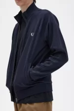 Fred Perry Knitted Tape Men’s Track Jackets Navy JGZUE8675