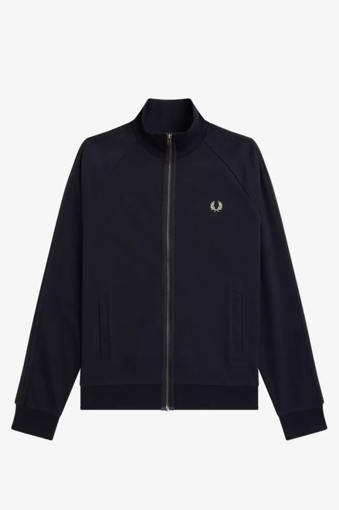 Fred Perry Knitted Tape Men’s Track Jackets Navy JGZUE8675