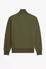 Fred Perry Knitted Trim Zip Neck Men’s Sweatshirts Uniform Green GUAML4570