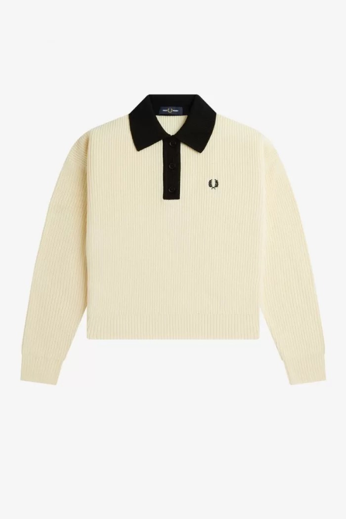 Fred Perry Knitted Women’s Shirt Beige UQCFE5382