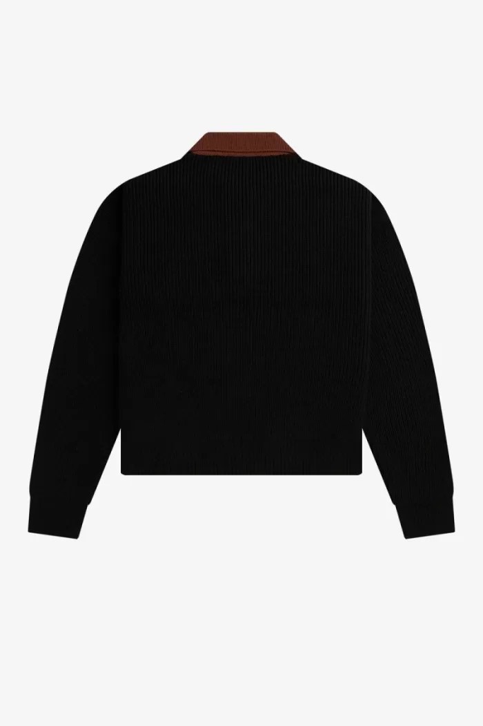 Fred Perry Knitted Women’s Shirt Black OIPXJ2357