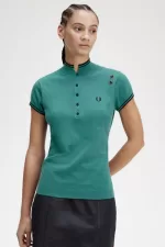 Fred Perry Knitted Women’s Shirt Deep Mint FEPDB1890