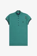 Fred Perry Knitted Women’s Shirt Deep Mint FEPDB1890