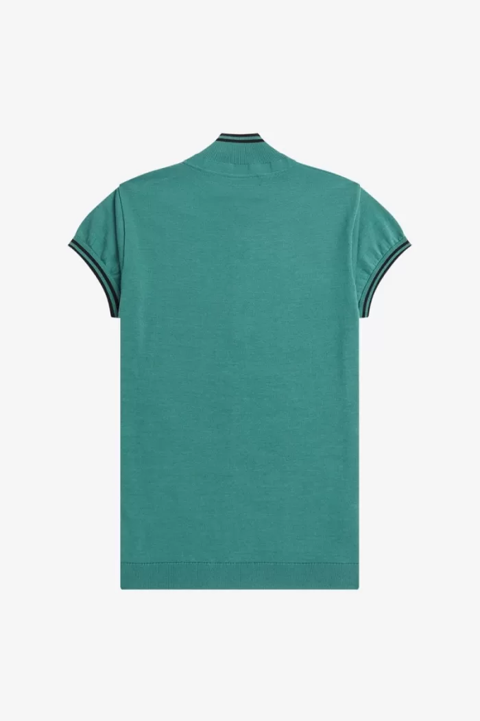 Fred Perry Knitted Women’s Shirt Deep Mint FEPDB1890