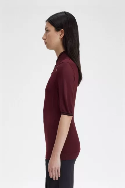 Fred Perry Knitted Women’s Shirt Oxblood CLAOY5207