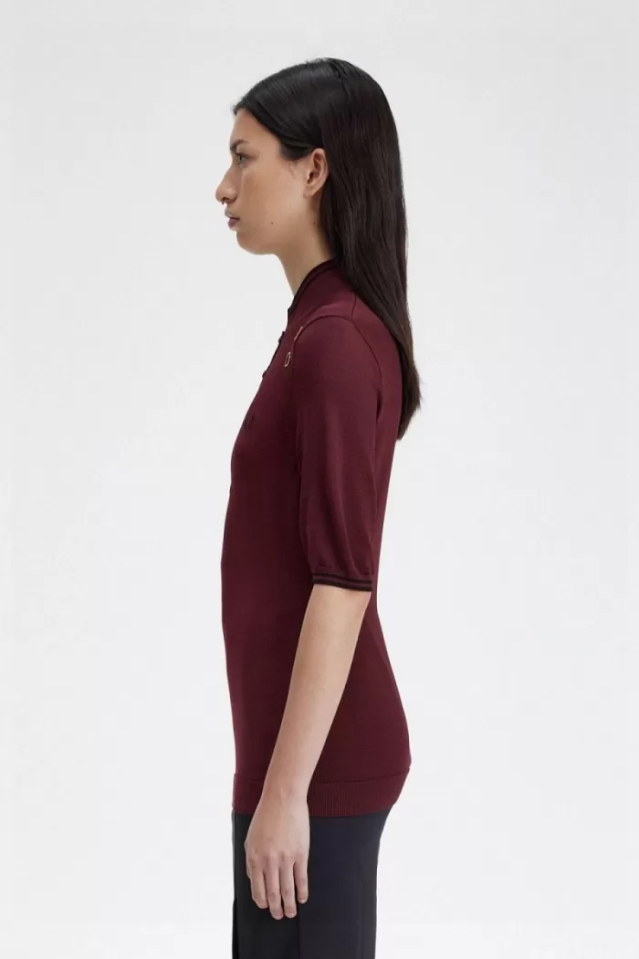 Fred Perry Knitted Women’s Shirt Oxblood CLAOY5207