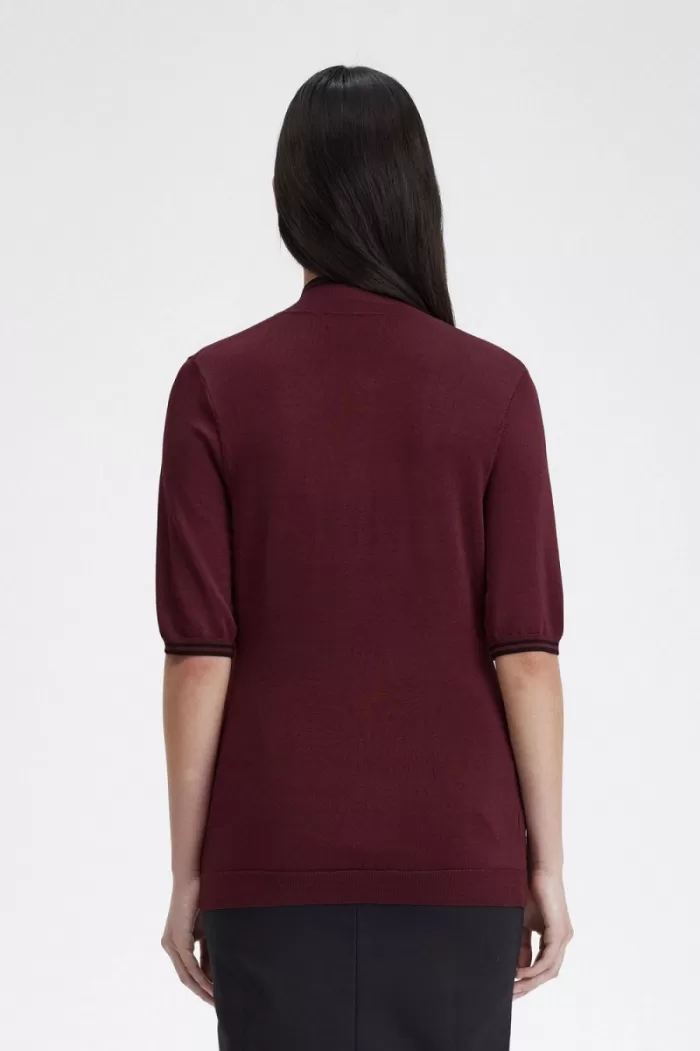 Fred Perry Knitted Women’s Shirt Oxblood CLAOY5207