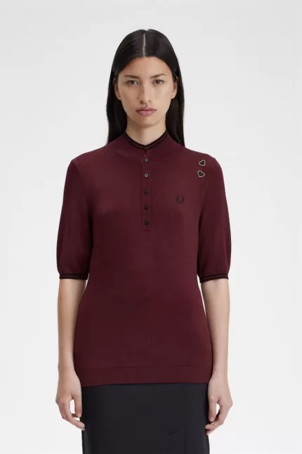 Fred Perry Knitted Women’s Shirt Oxblood CLAOY5207