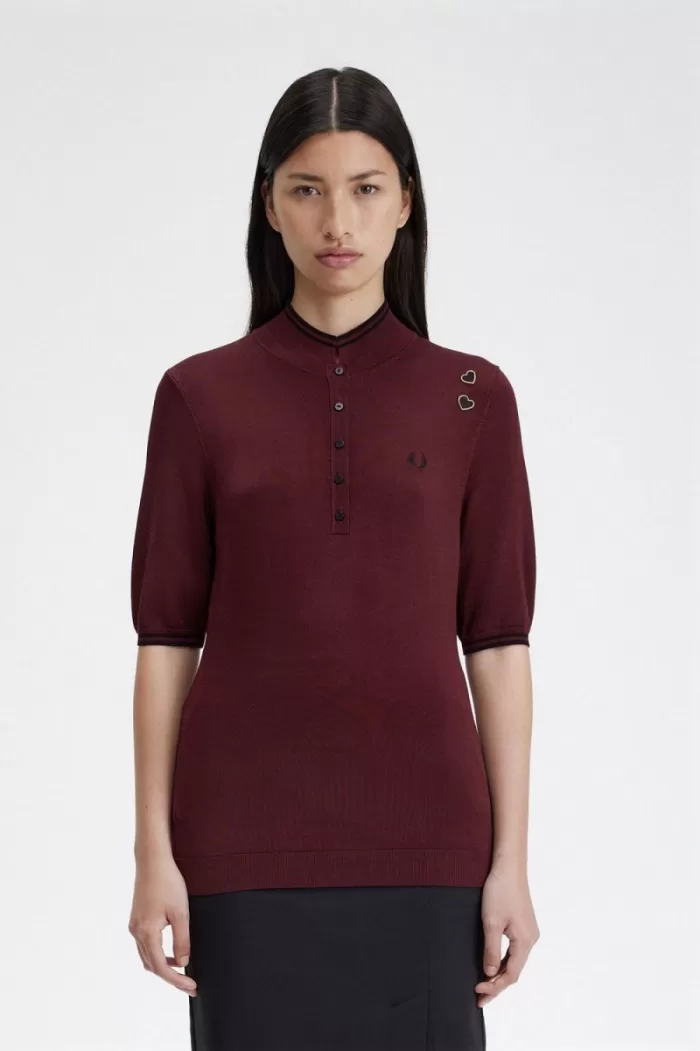 Fred Perry Knitted Women’s Shirt Oxblood CLAOY5207