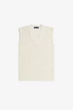 Fred Perry Lace Knit Men’s Tanks Beige QZSET8315