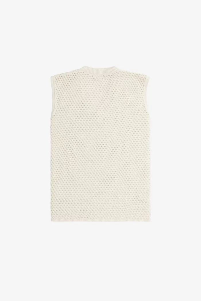 Fred Perry Lace Knit Men’s Tanks Beige QZSET8315