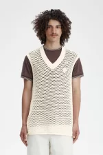 Fred Perry Lace Knit Men’s Tanks Beige QZSET8315