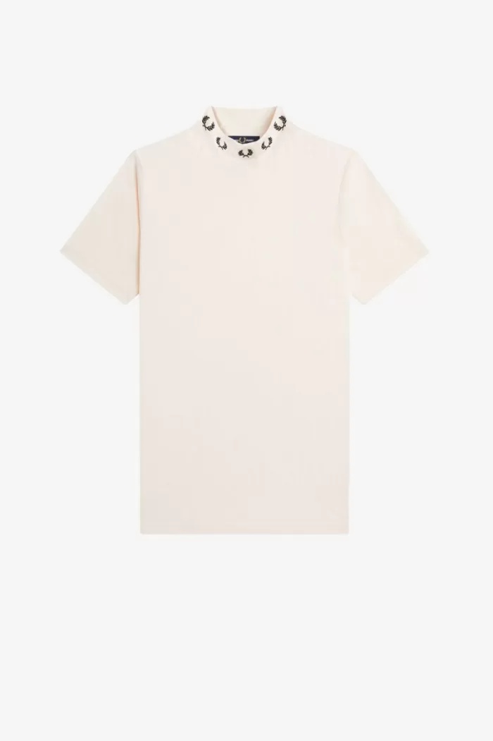 Fred Perry Laurel Wreath High Neck Women’s T-Shirt Silky Peach OYIXB9042