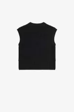 Fred Perry Laurel Wreath Knitted Women’s Tanks Black LOKNA6231