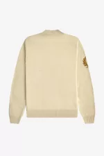 Fred Perry Laurel Wreath Mock Neck Men’s Jumper Oatmeal ZXARM9786