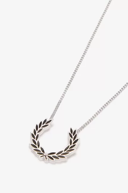 Fred Perry Laurel Wreath Necklace Men’s Jewellery Metallic Silver LQVEP4752