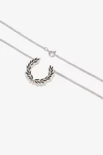 Fred Perry Laurel Wreath Necklace Men’s Jewellery Metallic Silver LQVEP4752