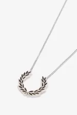 Fred Perry Laurel Wreath Necklace Women’s Jewellery Metallic Silver NZHFO9280