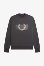 Fred Perry Layered Graphic Men’s Sweatshirts Gunmetal LCHTO8260