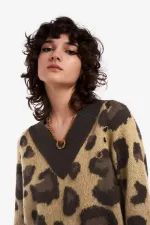 Fred Perry Leopard Knitted Women’s Dress Tonal Leopard HZBYC5179