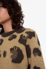 Fred Perry Leopard Women’s Jumper Tonal Leopard DHRVI4385